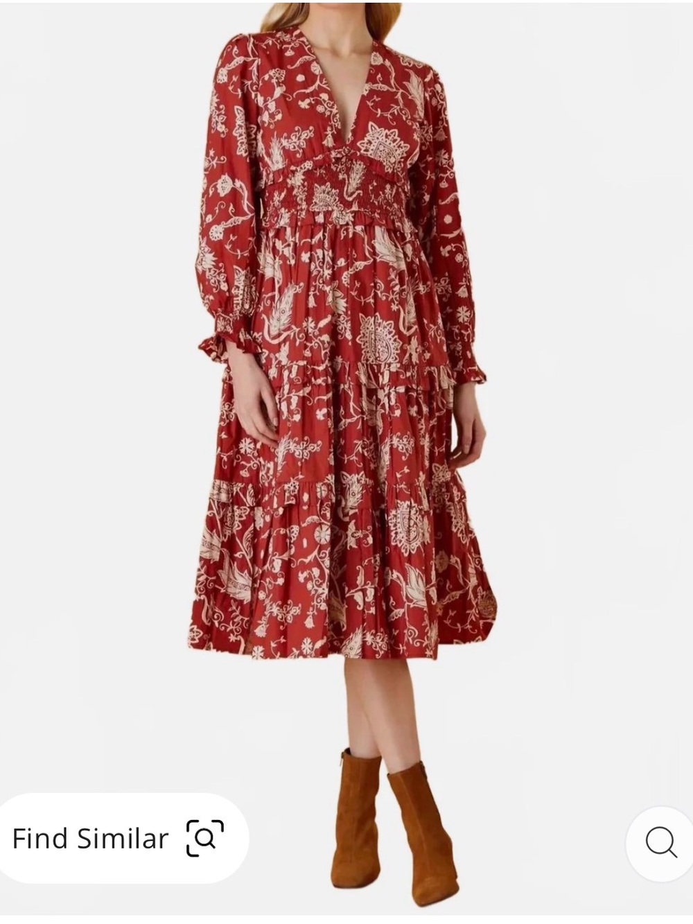 NWOT Olivia by LIVRO Sloan Midi Dress In Rust